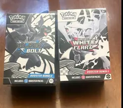 Pokemon TCG Scarlet & Violet White Flare & Black Bolt Booster Box Bundle Sealed - Image 1