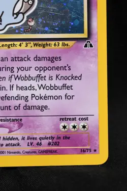 Wobbuffet 16/75 NM Neo Discovery Holo Rare Pokemon TCG Near Mint - Image 4
