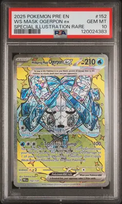 Ws Mask Ogerpon Ex #152 - 2025 Pokemon Pre En-Prismatic Evolutions - PSA 10 - Image 1