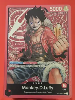 One Piece CCG Monkey.D.Luffy Leader ST01-001 Near Mint - Image 1