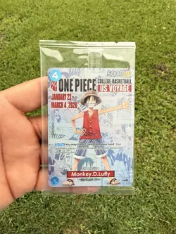 Bandai Namco One Piece Card Game Monkey.D.Luffy College Basketball US Voyage Pr… - Image 1