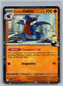 Cynthia's Gabite (Cosmos Holo) 103/182 Holo Miscellaneous Cards & Products - Image 1