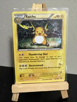 Pokemon TCG Raichu XY BREAKthrough 49/162 Cracked Ice Holo Rare Card Played - Image 1