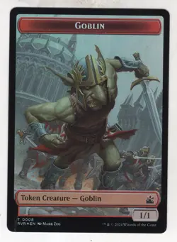 MTG Ravnica Remastered Double Sided Foil Token Card #7 Dragon // #8 Goblin - Image 2