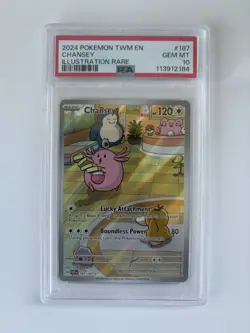 Pokemon PSA 10 Chansey 187/167 SV06 Twilight Masquerade Illustration Rare Holo - Image 1