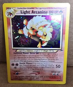 Pokemon TCG Light Arcanine Neo Destiny 12/105 Holo Rare 100 HP Unlimited 2000 - Image 1