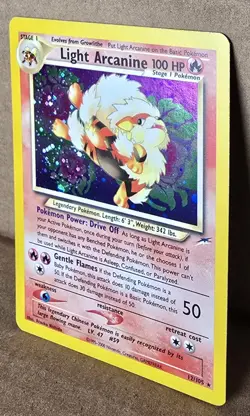 Pokemon TCG Light Arcanine Neo Destiny 12/105 Holo Rare 100 HP Unlimited 2000 - Image 2