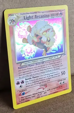 Pokemon TCG Light Arcanine Neo Destiny 12/105 Holo Rare 100 HP Unlimited 2000 - Image 3