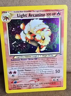 Pokemon TCG Light Arcanine Neo Destiny 12/105 Holo Rare 100 HP Unlimited 2000 - Image 4