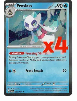 x4 Froslass 053/167 Sv06: Twilight Masquerade Holo- Pokemon TCG - Playset - Image 1