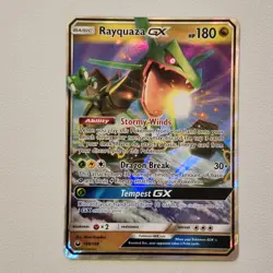 Rayquaza GX 109/168 SM: Celestial Storm Ultra Rare Full Art Holo Pokemon TCG NM+ - Image 1