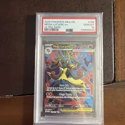 2025 POKEMON MEG EN-MEGA EVOLUTION ULTRA RARE #160 MEGA LUCARIO EX PSA 10 - Image 1