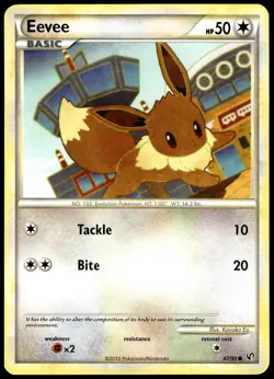 Eevee 47/90 Common HGSS Undaunted Pokemon LP - Image 1
