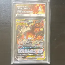 Pokemon Reshiram & Charizard GX SM201 Promo Holo TAG TEAM Ace Grading 6 - Image 1