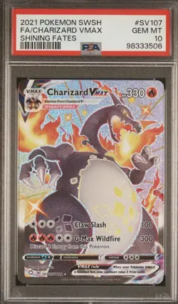 Pokemon 2021 Shining Fates Charizard VMAX SV107/SV122 Full Art Holo PSA 10 - Image 1