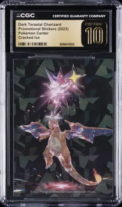 2023 POKEMON PROMO STICKERS DARK TERASTAL CHARIZARD CGC 10 PERFECT - Image 1