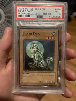 Yu-Gi-Oh LOB-010 Silver Fang 1st Edition PSA 9 Mint Legend Of Blue-eyes - Image 1