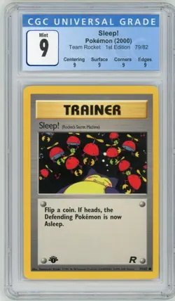 2000 Pokemon Team Rocket 1st Edition - Sleep! #79 - CGC 9 with Subgrades - Image 1