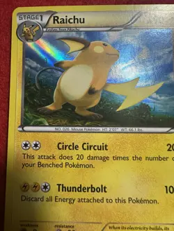 Raichu Holo 43/146 2014 XY Set Pokemon TCG Card NM - Image 4