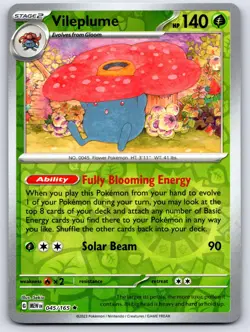VILEPLUME 045/165 REVERSE HOLO 151 POKEMON NEAR MINT - Image 1