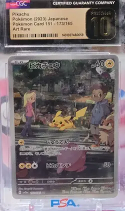 2023 POKEMON JPN SV2A-POKEMON 151 ART RARE #173 PIKACHU BGS 10 - Image 1