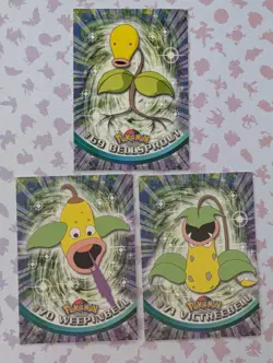 Bellsprout Weepinbell Victreebell BLUE Logo 1999 Topps TV Series 1 Pokemon - Image 1