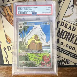 2024 Pokemon TCG Alolan Dugtrio Illustration Rare Surging Sparks 208/191 PSA 9 - Image 1
