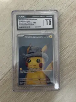 Pikachu with Grey Felt Hat (Pokemon x Van Gogh collaboration) CGC 10 Gem Mint - Image 1