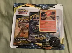 Pokemon Sun & Moon Unbroken Bonds 3-Pack Blister New Sealed NM Typhlosion promo - Image 1