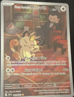 Pokemon Team Rocket's Meowth 203/182 Sv10: Destined Rivals Full Art Holo Rare - Image 1