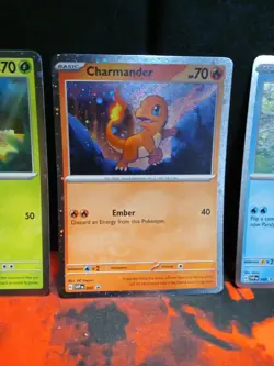 Pokemon Charmander squirtle bulbasaur 151 svp046 047 048 cosmo holo - Image 3