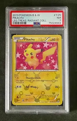 2013 Pokemon Black and White Pikachu Legendary Treasures Radiant Collection PSA7 - Image 1