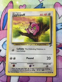 Pokemon TCG Jigglypuff Base Set 2 77/130 Regular Unlimited Common LP - Image 1