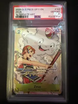 One Piece CCG Zeus OP11-106 Alternative Art Parallel PSA 10 Gem - Image 1