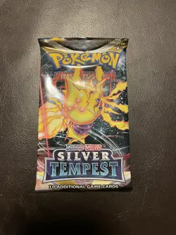 1x Pokemon Silver Tempest Booster Pack (10 Cards, /195) from Factory Sealed Box - Image 1