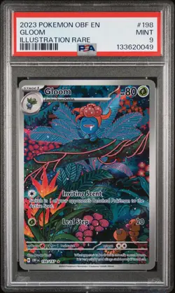 Pokemon TCG Gloom 198/197 Illustration Rare Obsidian Flames Card Mint PSA 9 - Image 1