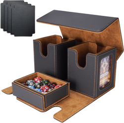 MTG Commander Deck Box 200 Double Sleeved Cards Storage, 3-In-1 Magnetic Card Ca - Image 1