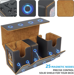 MTG Commander Deck Box 200 Double Sleeved Cards Storage, 3-In-1 Magnetic Card Ca - Image 5