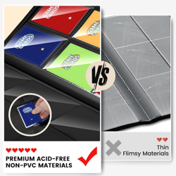 9 Pocket Card Binder, Premium Ringless Trading Card Binder 360 Side Loading Pock - Image 2