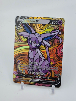 Custom HOLO STAINED GLASS Espeon Card Holo Espeon READ DESCRIPTION BELOW - Image 1
