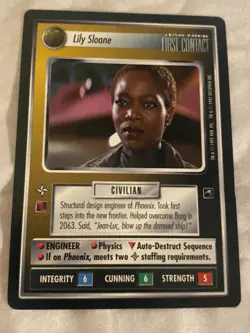 Star Trek CCG 1E FC LILY SLOANE Rare Card - Image 1