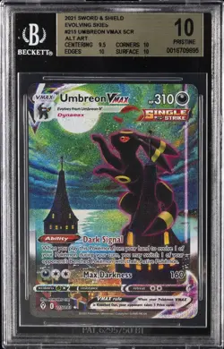 2021 POKEMON SWORD & SHIELD EVOLVING SKIES SCR ALT ART UMBREON VMAX BGS 10 - Image 1