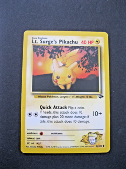 #84/132 Lt. SURGE'S PICKACHU 1stED. GYM CHALLENGE POKEMON BASIC -MINT - Image 1