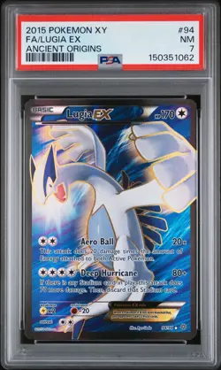 2015 POKEMON XY ANCIENT ORIGINS #94 FULL ART/LUGIA EX PSA 7 - Image 1