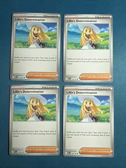 (4) LILLIE’S DETERMINATION 119/132 Mega Evolution PLAYSET x4 Trainer Pokemon TCG - Image 1