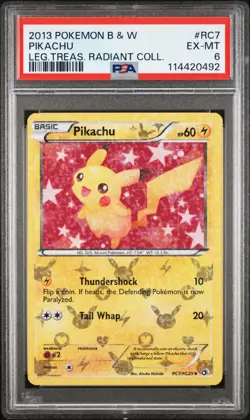 2013 POKEMON LEGENDARY TREASURES PIKACHU #RC7 HOLO PSA 6 EX #114420492 - Image 1