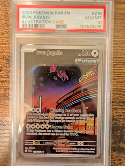 2023 POKEMON PAR EN-PARADOX RIFT ILLUSTRATION RARE #216 IRON JUGULIS PSA 10 - Image 1