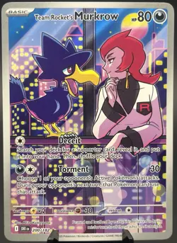 Team Rocket's Murkrow 200/182 Destined Rivals Illustration Rare Pokemon TCG NM - Image 1