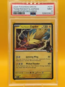 Team Rocket'S Zapdos Gamestop Exclusive Pokemon Dri En-Destined Rival PSA 9 MINT - Image 1