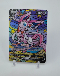 Custom HOLO STAINED GLASS Sylveon Card Holo Sylveon READ DESCRIPTION BELOW - Image 1